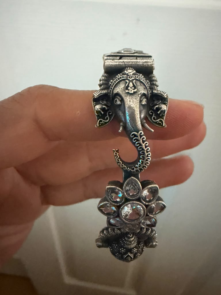 Oxidized Ganesh Openable Kada | Latest Indian Jewelry In USA