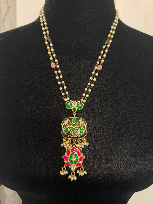 Semi Precious Kundan  Pendant  Pearl  Necklace | Latest Indian Jewelry In USA