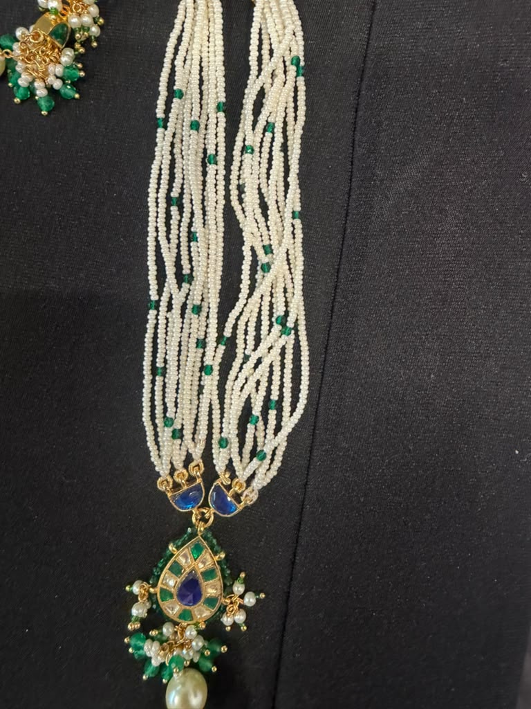 Jadau Kundan Pendant Pearl Necklace Set | Traditional Jewelry In USA