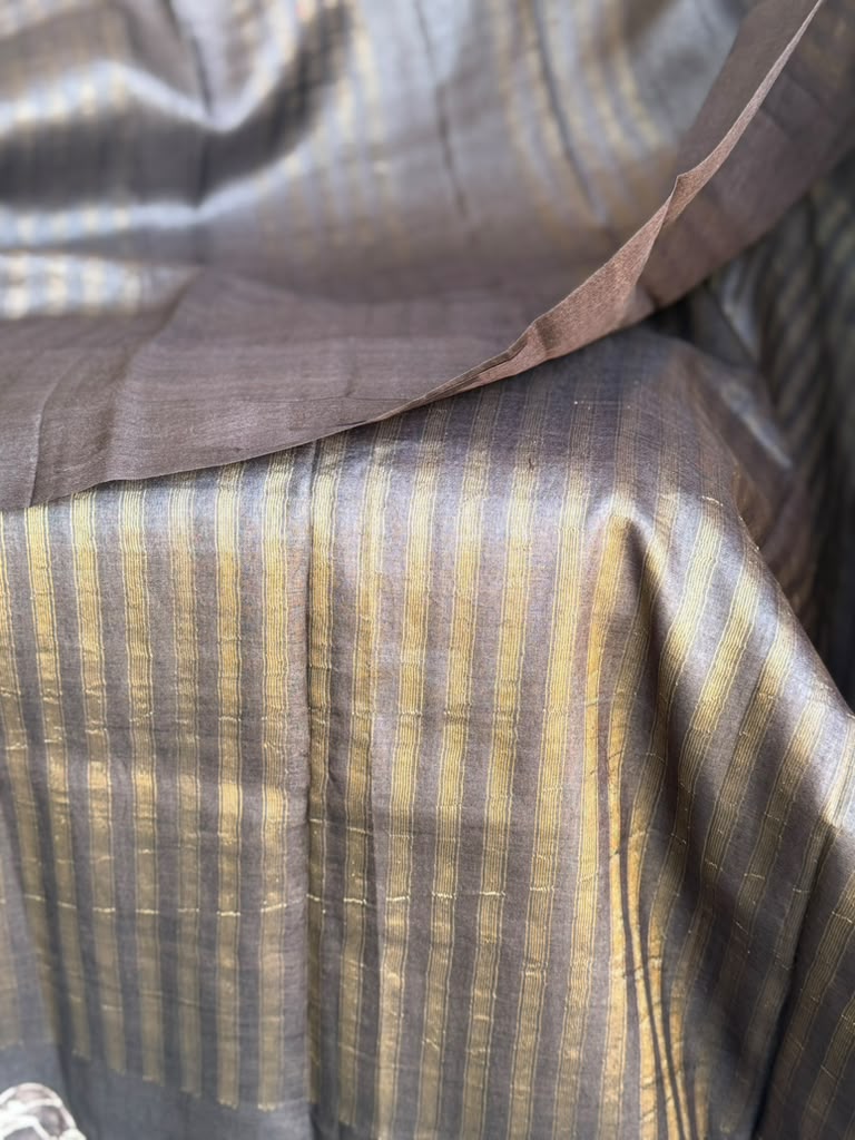 Pure Zari Tussar Neddle Shibori Work Saree | Latest Indian Sarees In USA