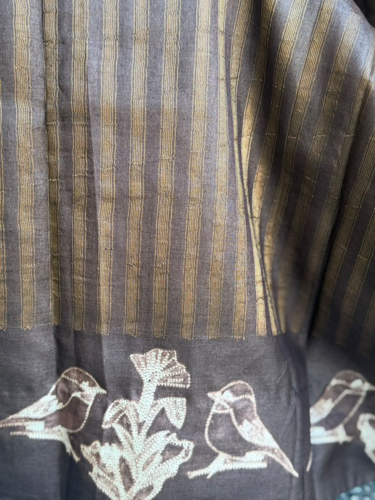 Pure Zari Tussar Neddle Shibori Work Saree | Latest Indian Sarees In USA