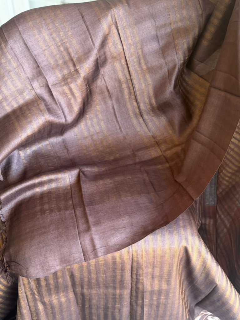 Pure Zari Tussar Neddle Shibori Work Saree | Latest Indian Sarees In USA