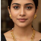 3 Lines Gold Beads Necklace With Studs | Indian Jewelry In USA | Palakasarlu necklace