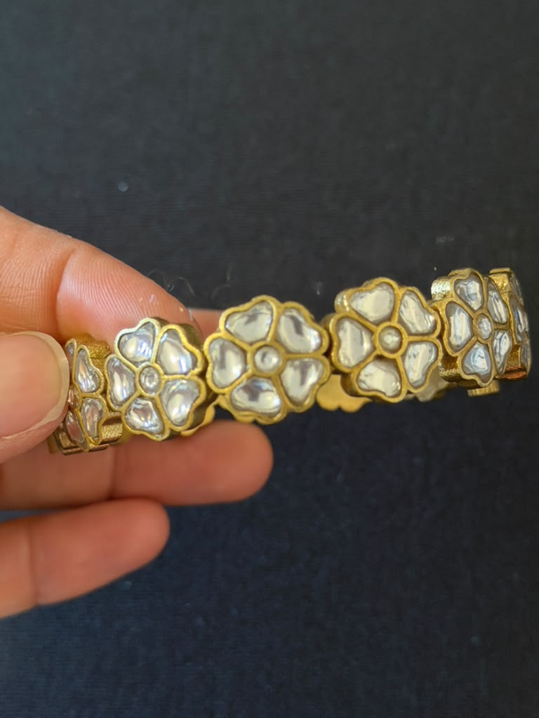 Openable Kundan Flower Kada | Traditional Indian Jewelry In USA