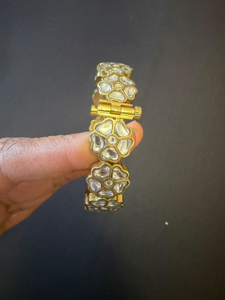 Openable Kundan Flower Kada | Traditional Indian Jewelry In USA