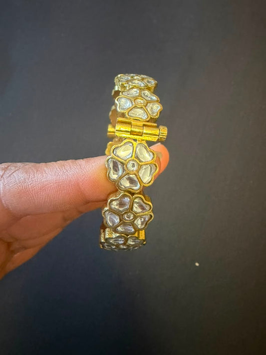 Openable Kundan Flower Kada | Traditional Indian Jewelry In USA