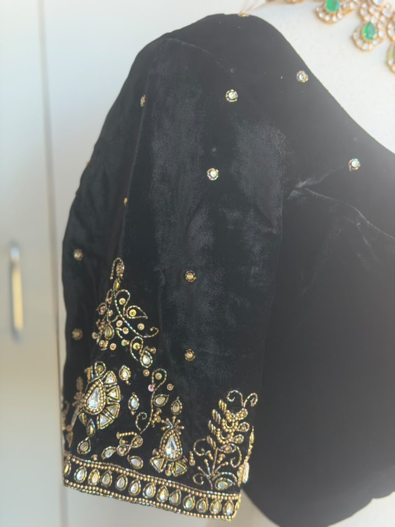 Velvet Embroidery Blouse | Party Wear Blouse | Readymade Blouses in USA
