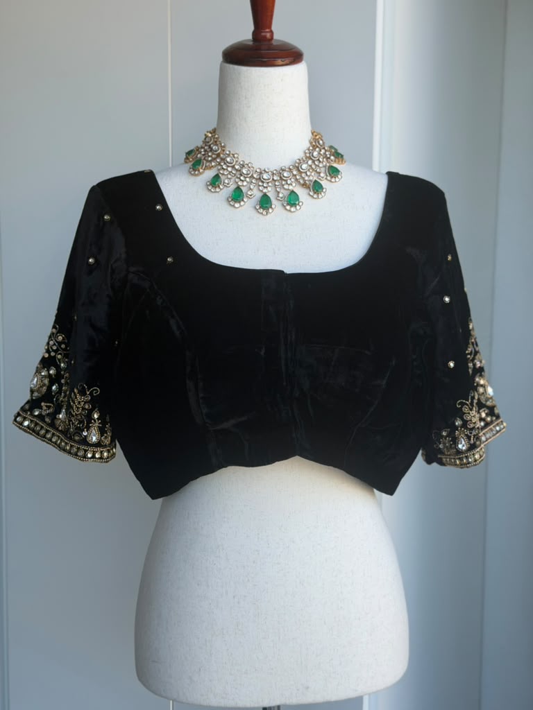 Velvet Embroidery Blouse | Party Wear Blouse | Readymade Blouses in USA