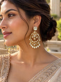 Moissanite Chandbali Earrings | Indian Jewelry In USA | bridal earrings| premium quality earrings