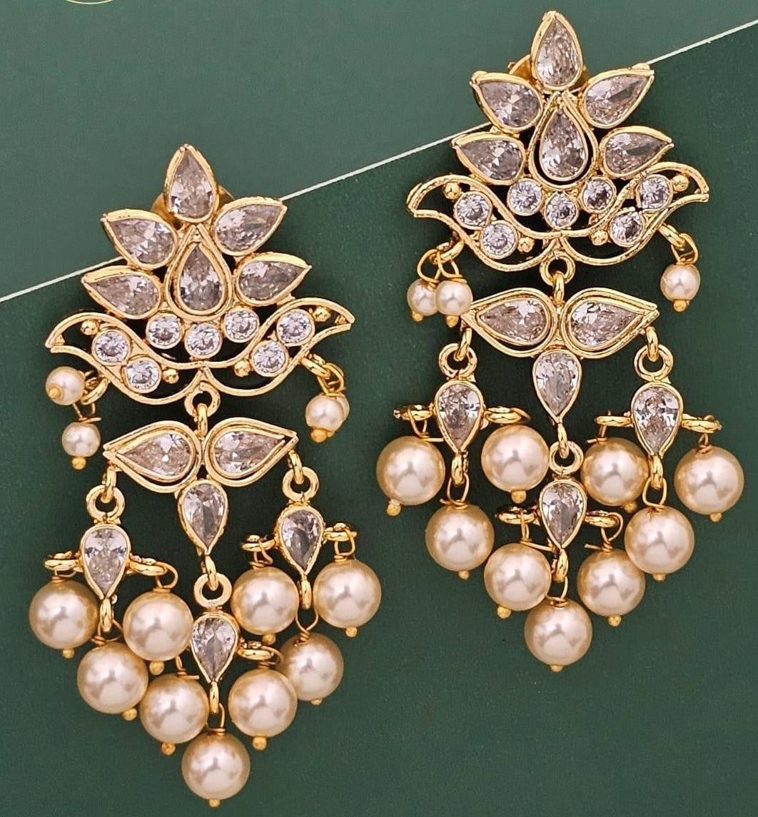 AD Pearl Earrings | Indian Jewelry In USA