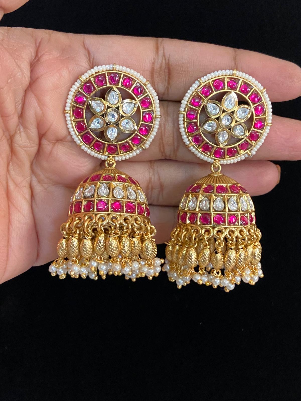 Antique kundan Jumkis | Indian Traditional Earrings | Gift Idea