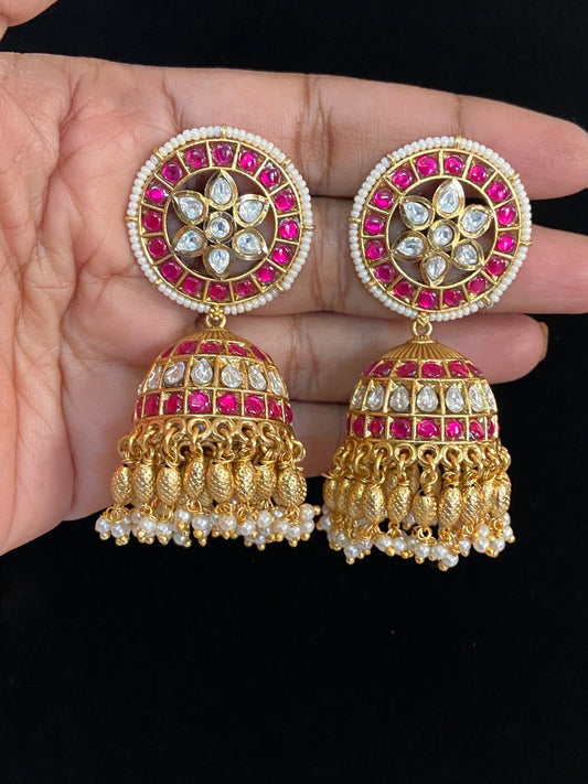 Antique kundan Jumkis | Indian Traditional Earrings | Gift Idea