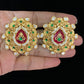 Gold & Moissanite Kundan Studs | Floral Earrings