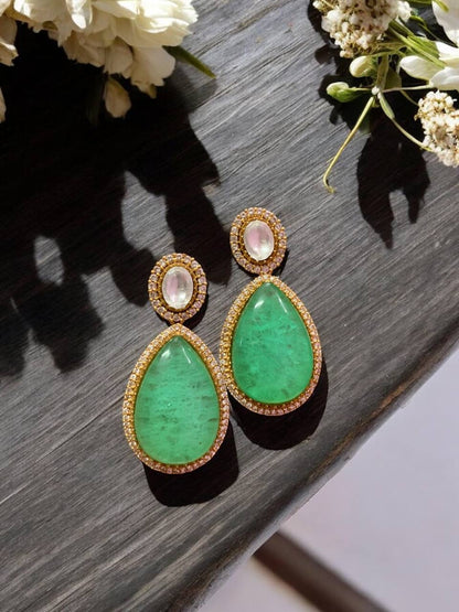 AD Emerald Drop Earrings |  Doublet Earrings