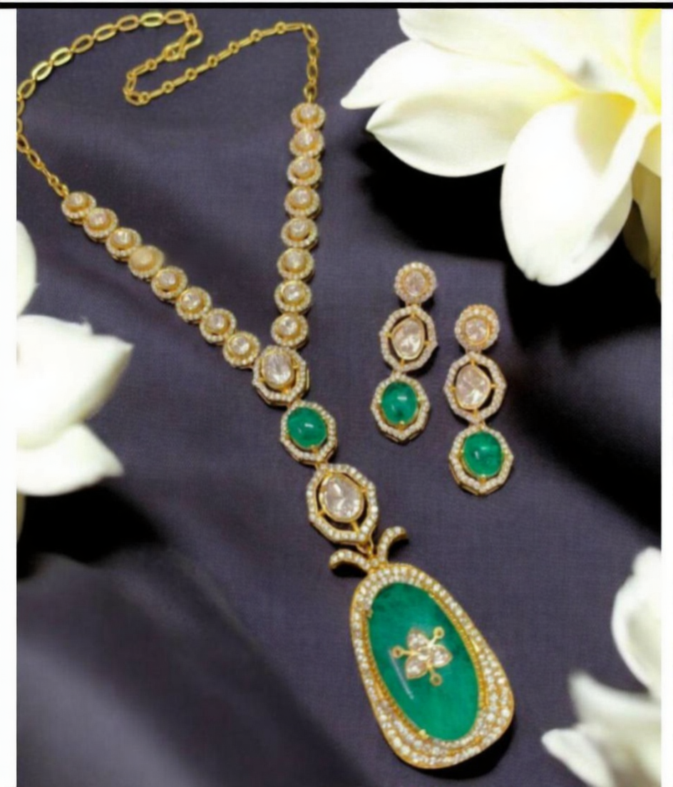 Polki Doublet Kundan Necklace Set | Indian Jewelry