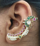 CZ Antique Peacock Ear Cuffs | Indian Traditional Jewelry In USA