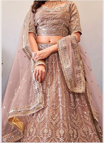 Party Wear Lehanga  | Embroidered Net Lehenga