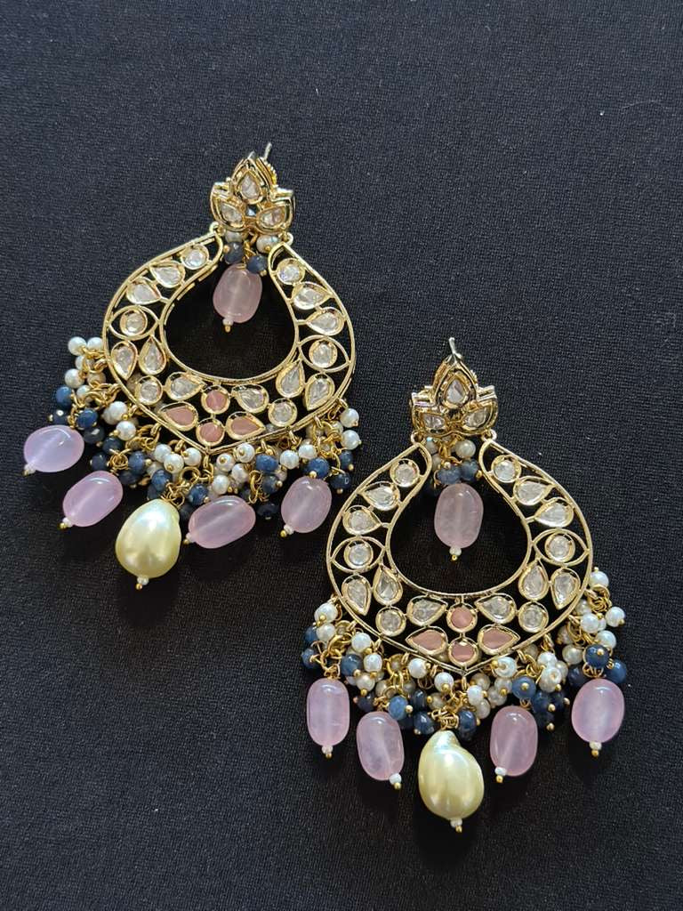 Polki Kundan Chandbali Earrings | Indian Earrings