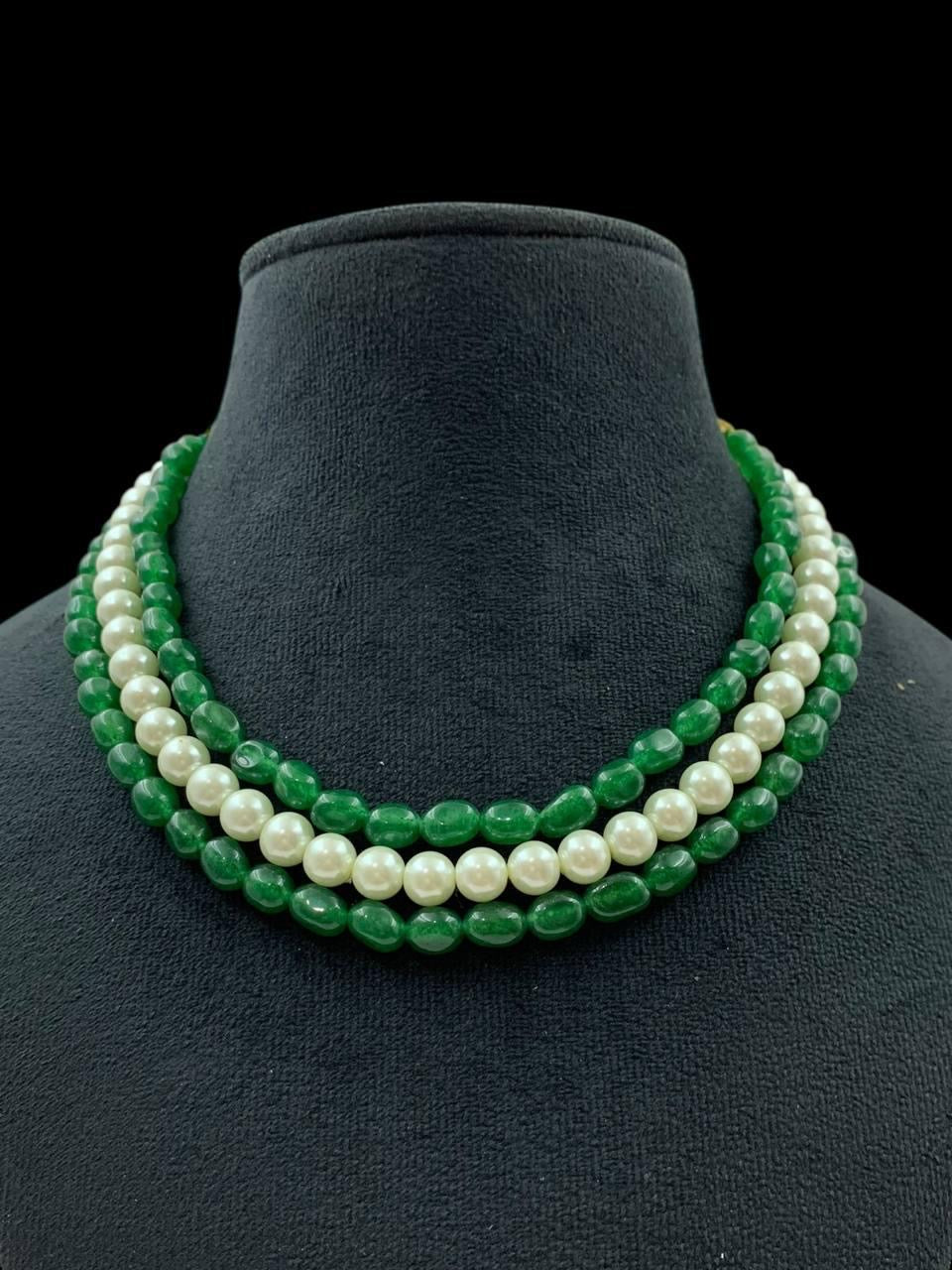 Onyx Beads & Pearls necklace | Indian Jewelry