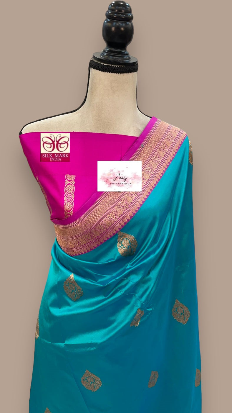 Pure Katan Silk Saree/Silk mark certified saree