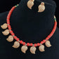 Antique Mango Pendants Coral Necklace With Earrings | Indian Beads Necklace