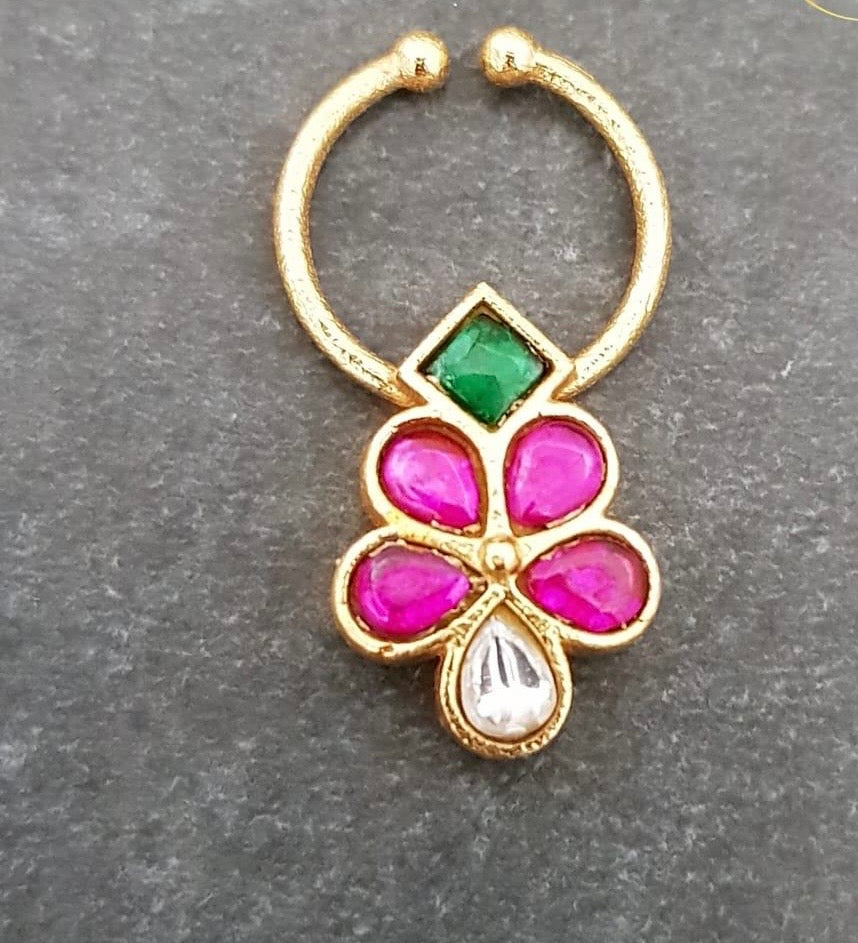 Jadau Kundan Septum Ring| Indian Nose Ring