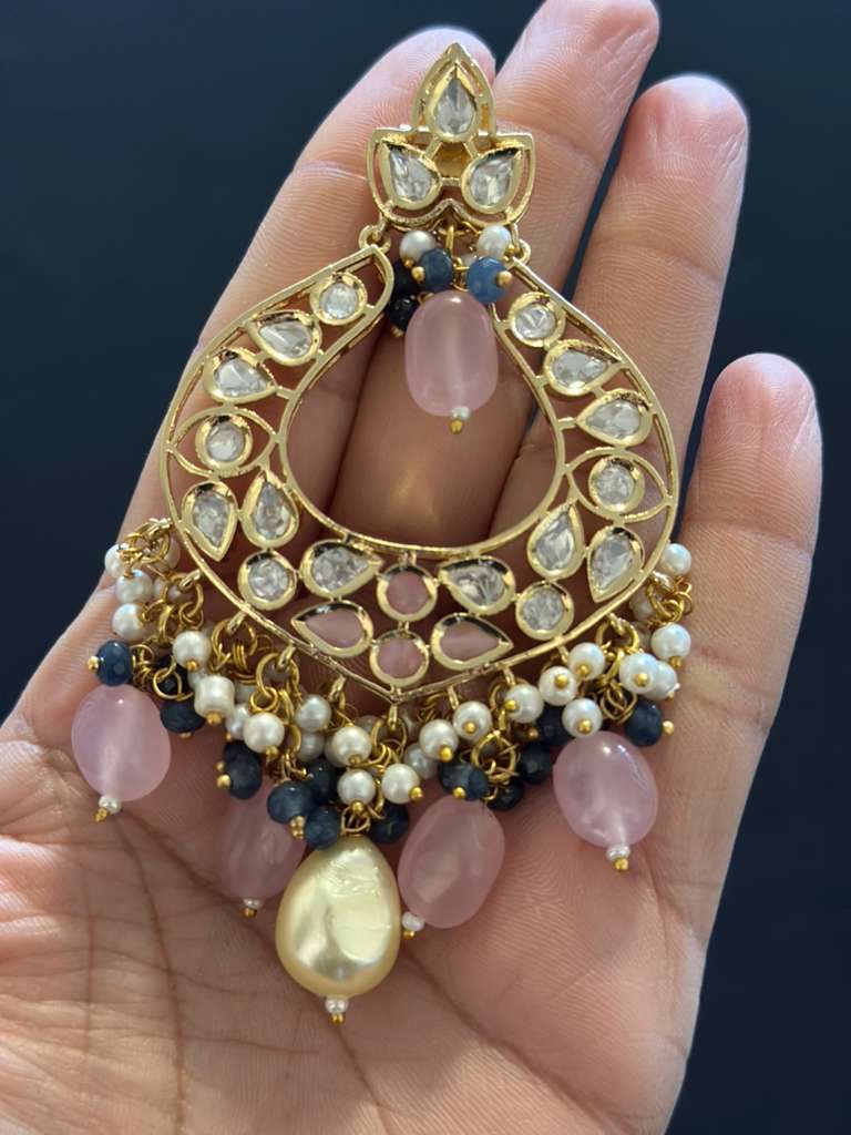 Polki Kundan Chandbali Earrings | Indian Earrings