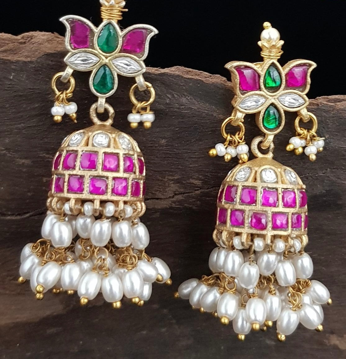 Jadau Kundan Jumki Earrings | Indian Traditional Earrings