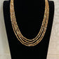 4 Layears Golden Beads Necklace With Earrings | Indian Necklace