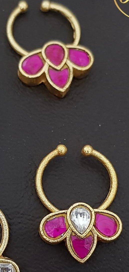 Antique Jadau Kundan Septum Ring|  Indian Nose Ring