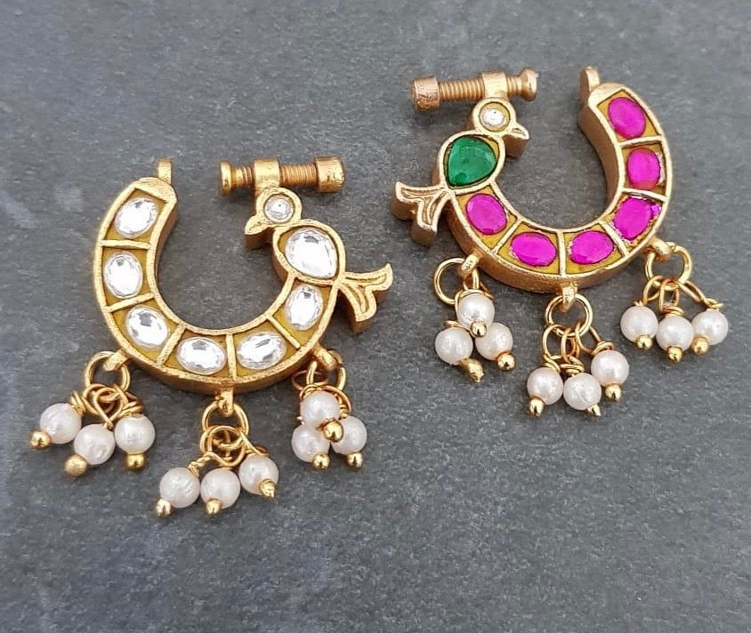 Antique Jadau Kundan Nath |  Indian Nose Ring