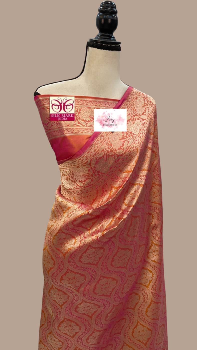 Pure Banaras Silk Saree/ Silkmark certified Saree/ Handloom saree