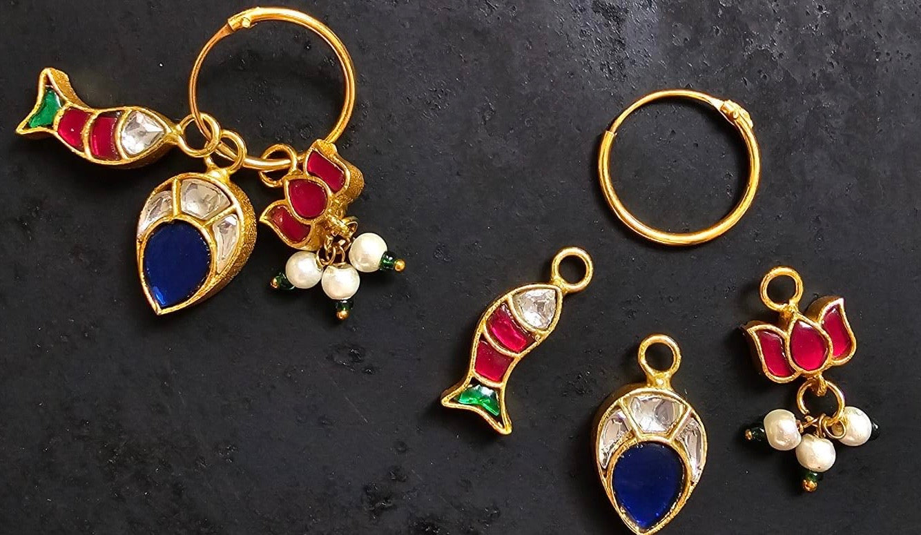 3 In 1 Jadau Changeble Bali Earrings | Indian Traditional Earrings