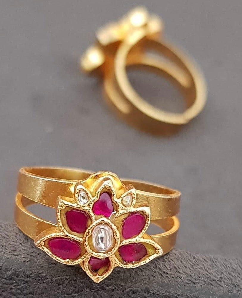 Antique Jadau Kundan Finger Ring |  Traditional Finger Ring
