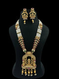 Lakshmi Pendant Kundan Pearl Mala | Multi Designer Necklace |  Temple jewelry