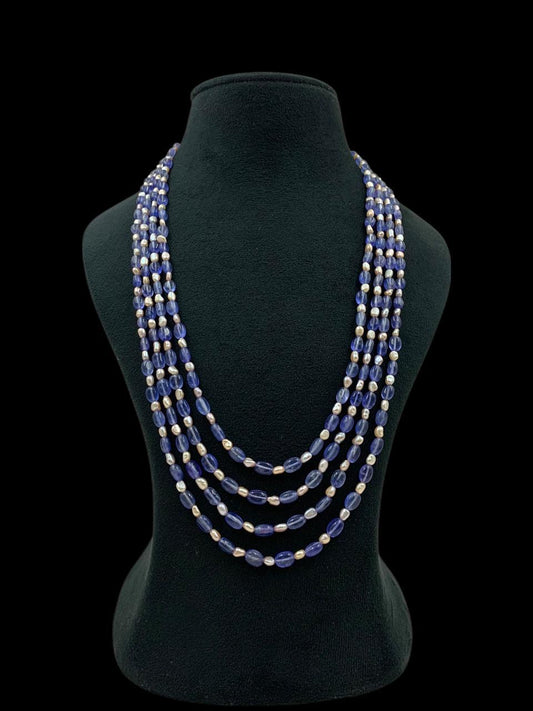 OnyxBeads & Pearl Mala Necklace  | South Indian Jewelry | Gift Idea