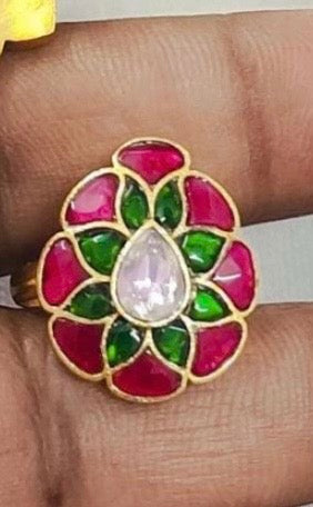 Jadau Kundan Finger Ring | Adjustble Finger Ring