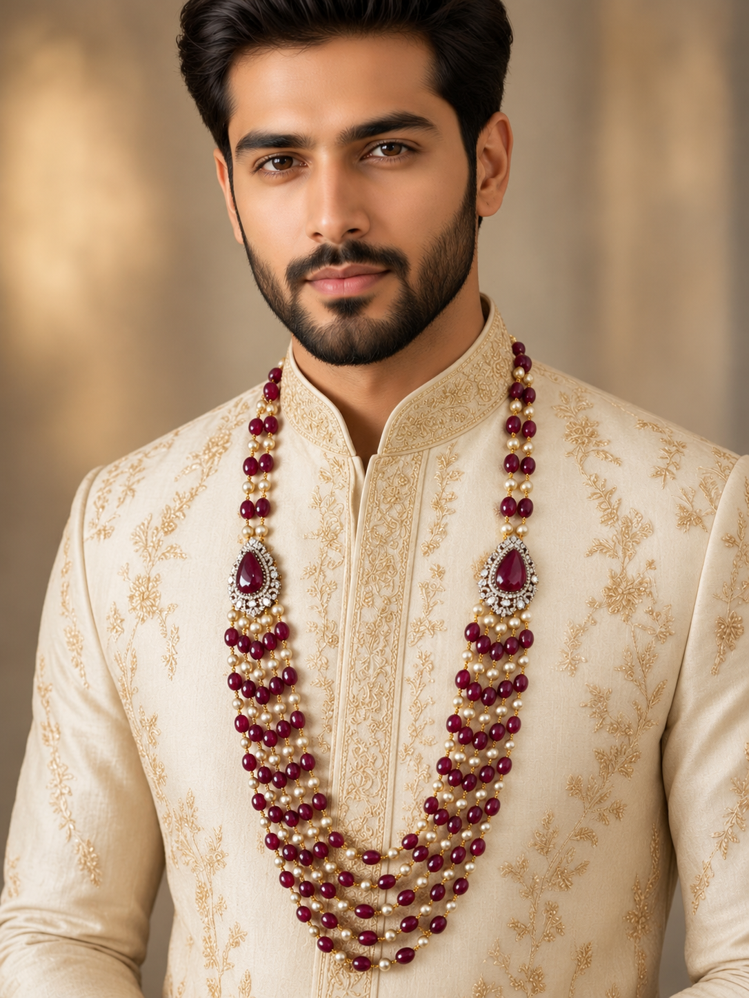 Groom necklace | Long side pendants necklace | Indian jewelry in USA