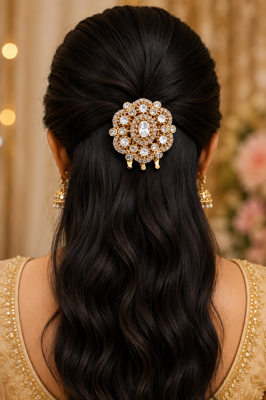 Elegant moissanite Hair Accessory | Indian Traditional Jewelry In USA