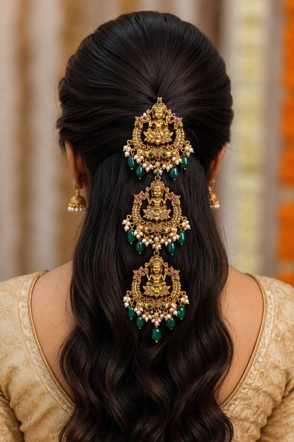 Antique Temple Lakshmi Hair Accessory | Indian Jewelry In USA