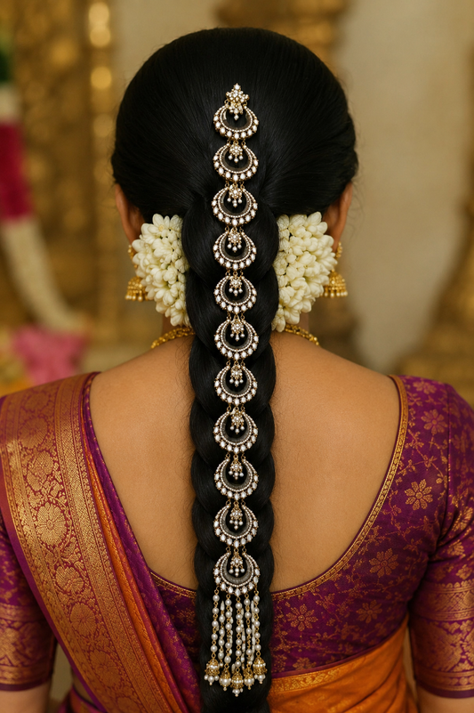 Kundan Pearl Choti | Hair Accessories | Traditional Indian Jewelry