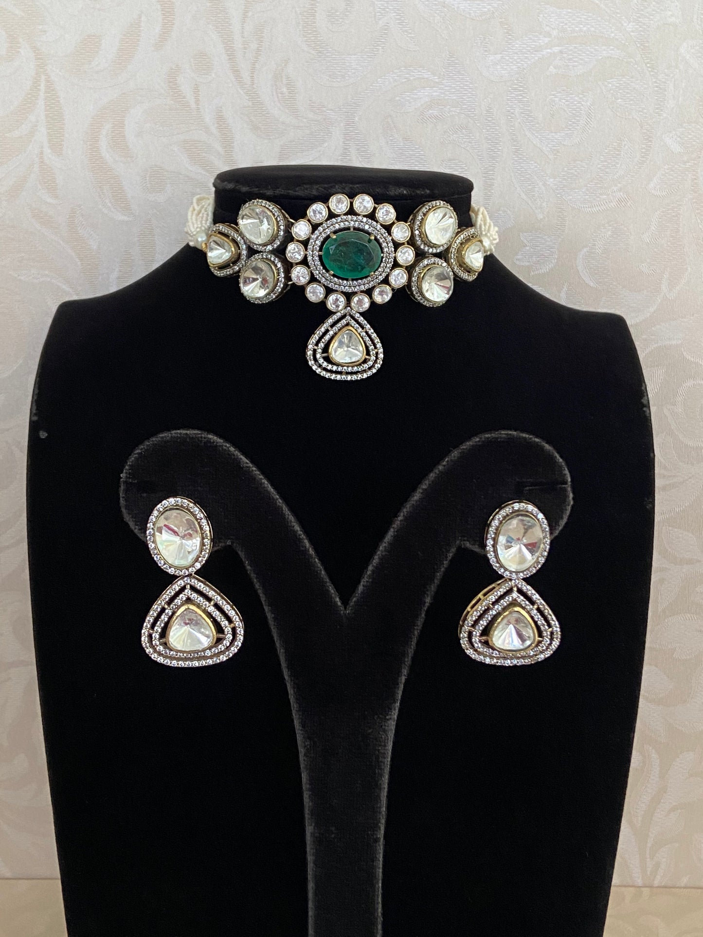 Victorian pendant choker | Pearls choker |