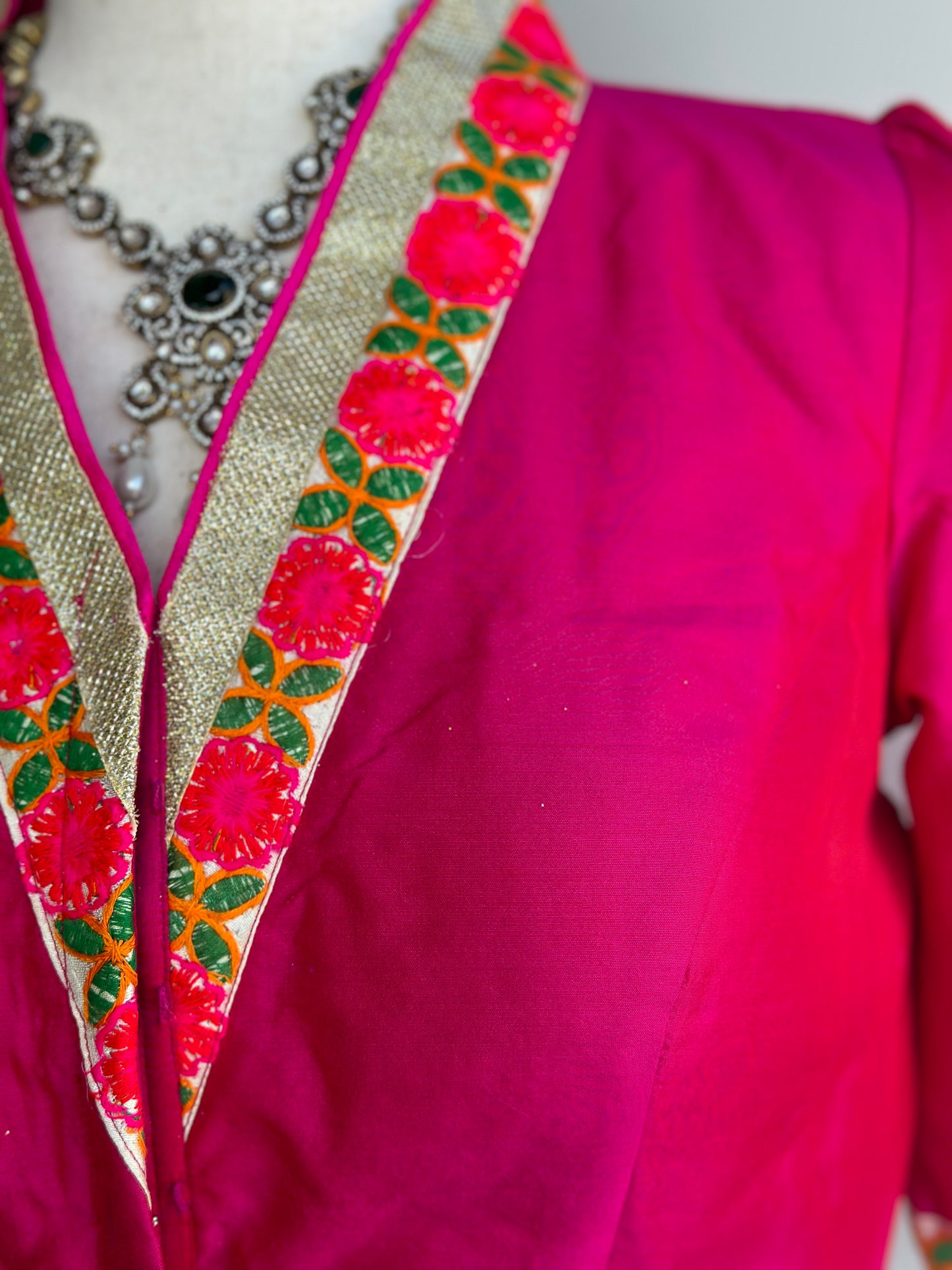 Pink cotton silk blouse | Saree blouse