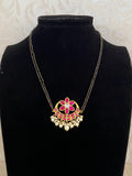 Jadau kundan mangalsutra | Black beads necklace