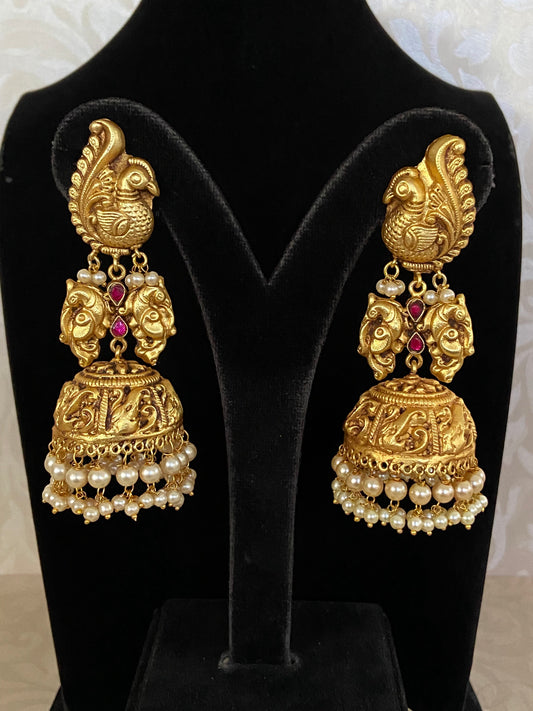 Big traditional earrings | Big jumki | Antique jumki