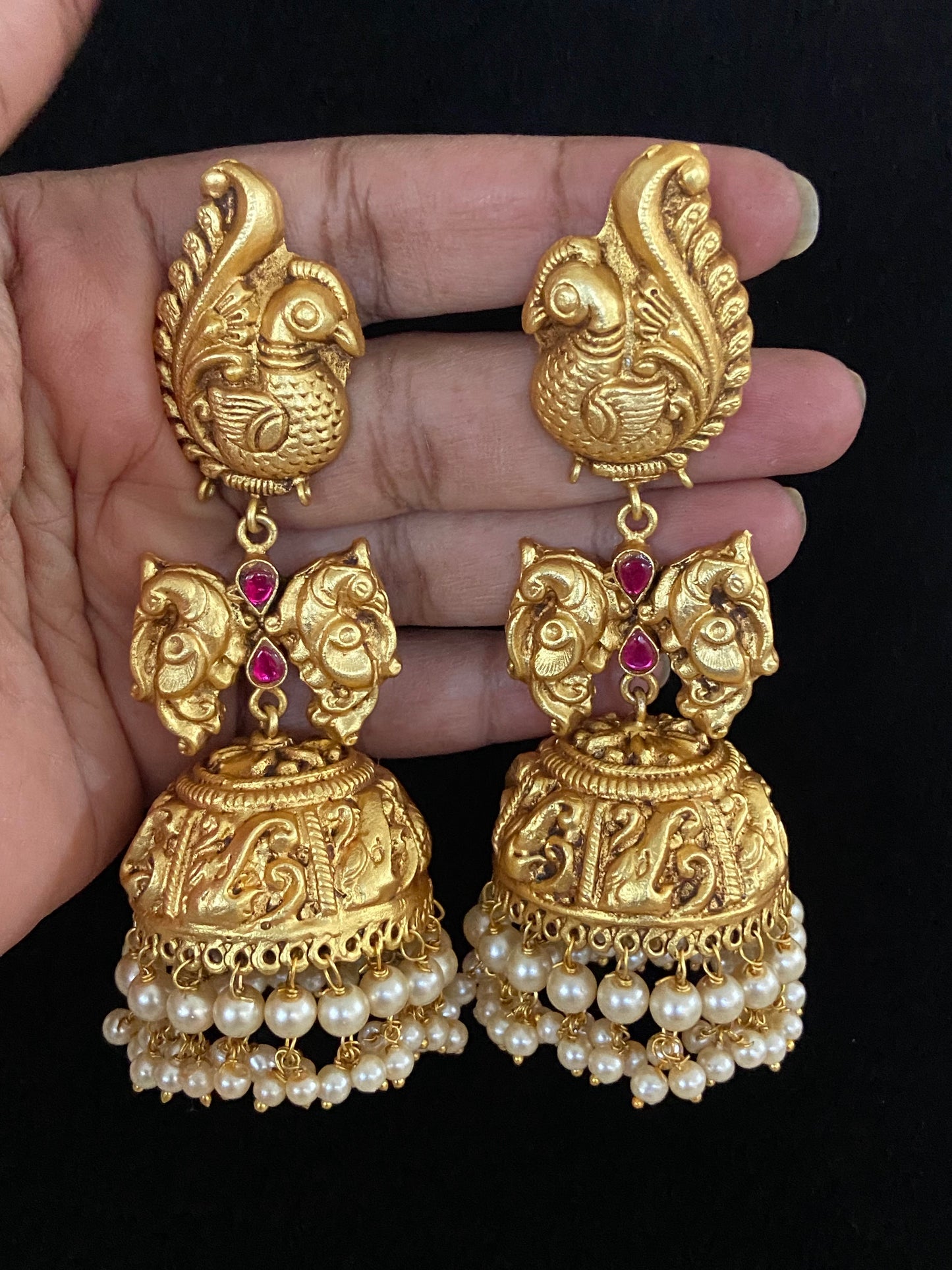 Big traditional earrings | Big jumki | Antique jumki