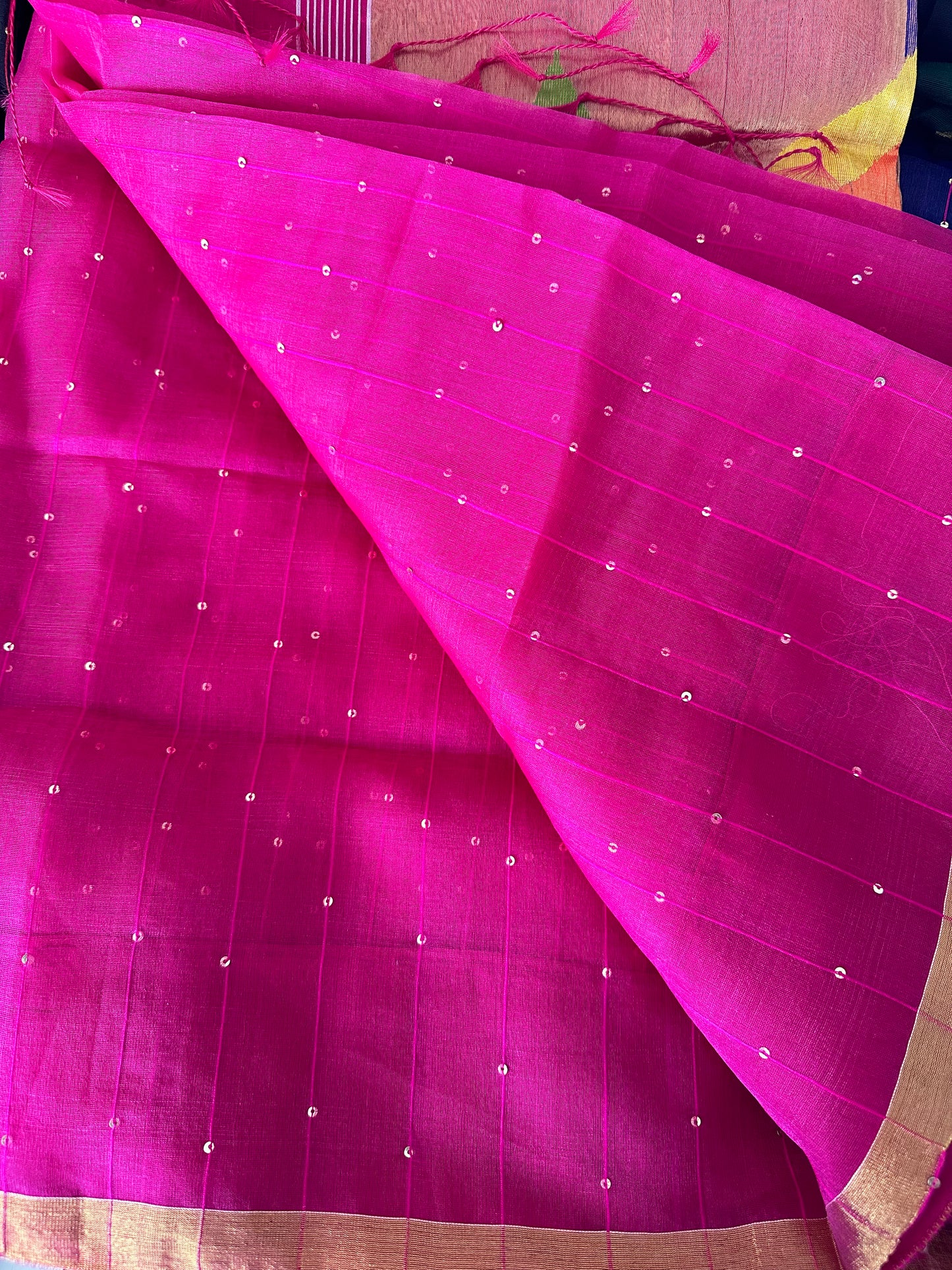 Sequins saree with paithani pallu