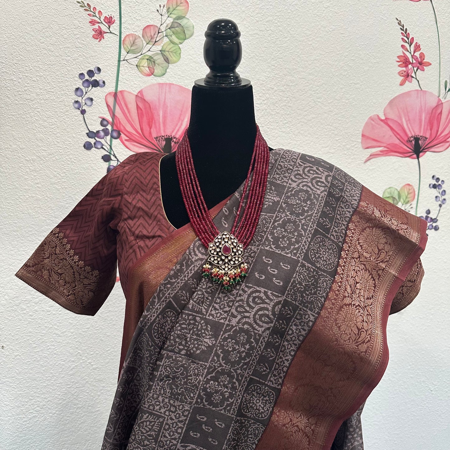 Maheswari silk saree | Simple party wear saree | Saree with blouse