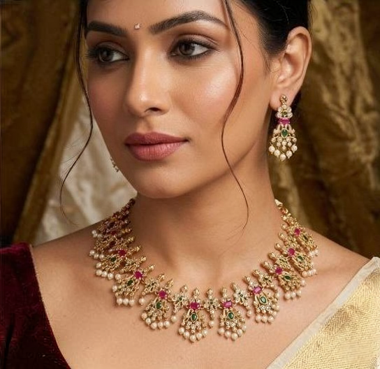Antique CZ Necklace Set | Indian Jewelry In USA
