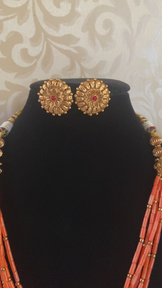 Antique coral beads necklace | Latest Indian jewelry